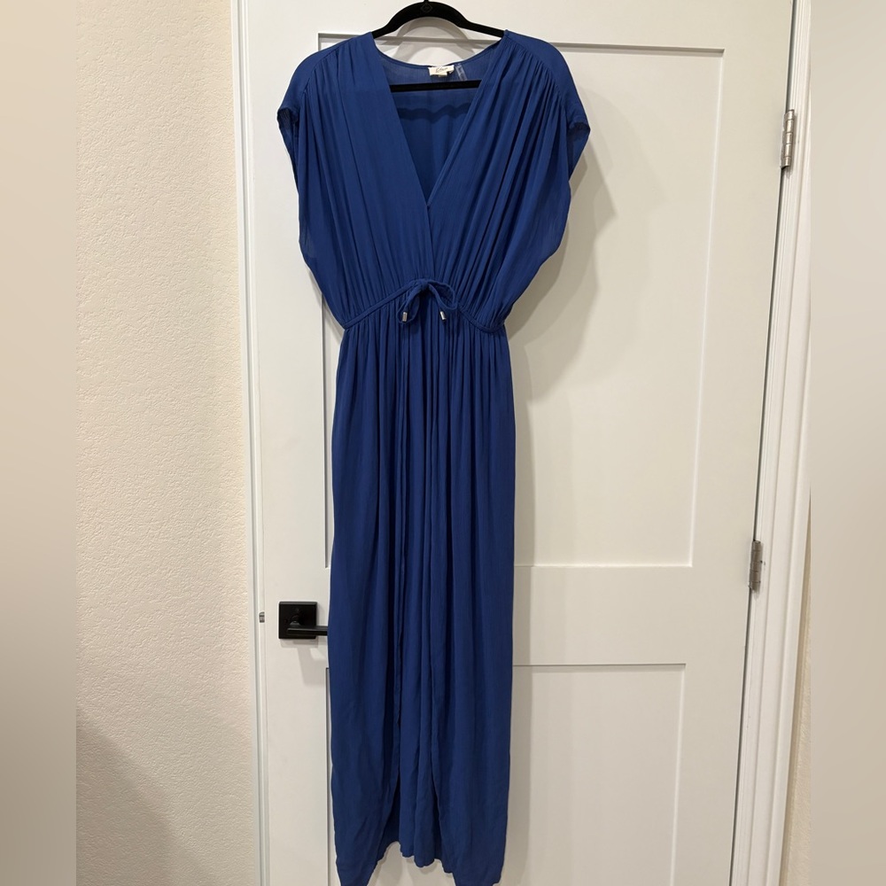 Elan Wrap Maxi Coverup Dress in Royal Blue